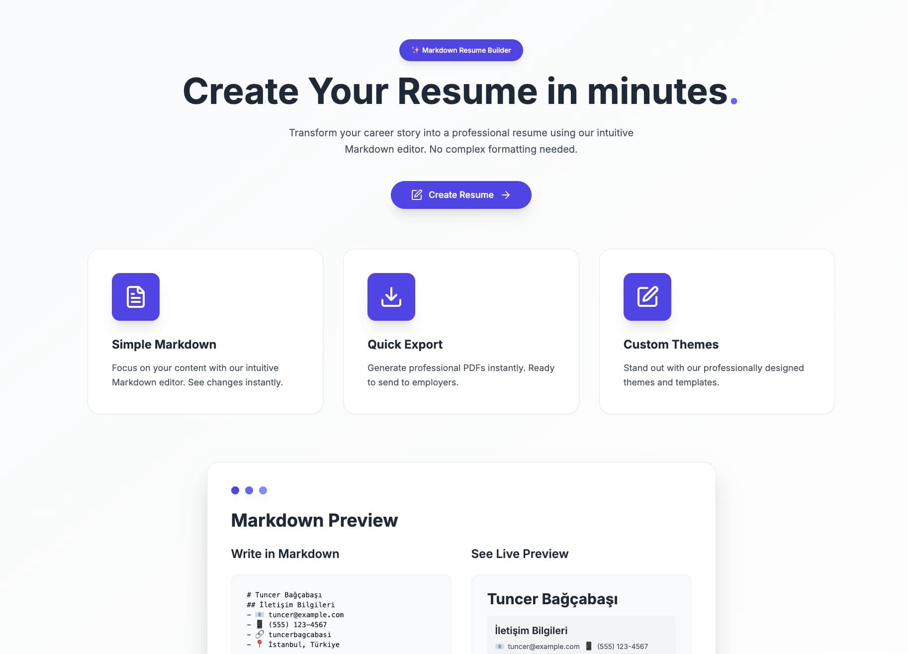 Markdown Resume Builder